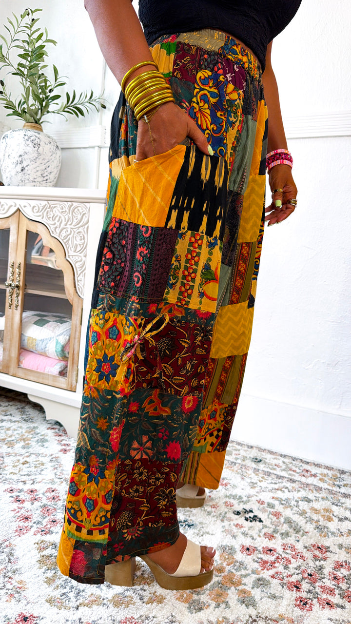 Free Spirit Patch Pants, Honey Multi