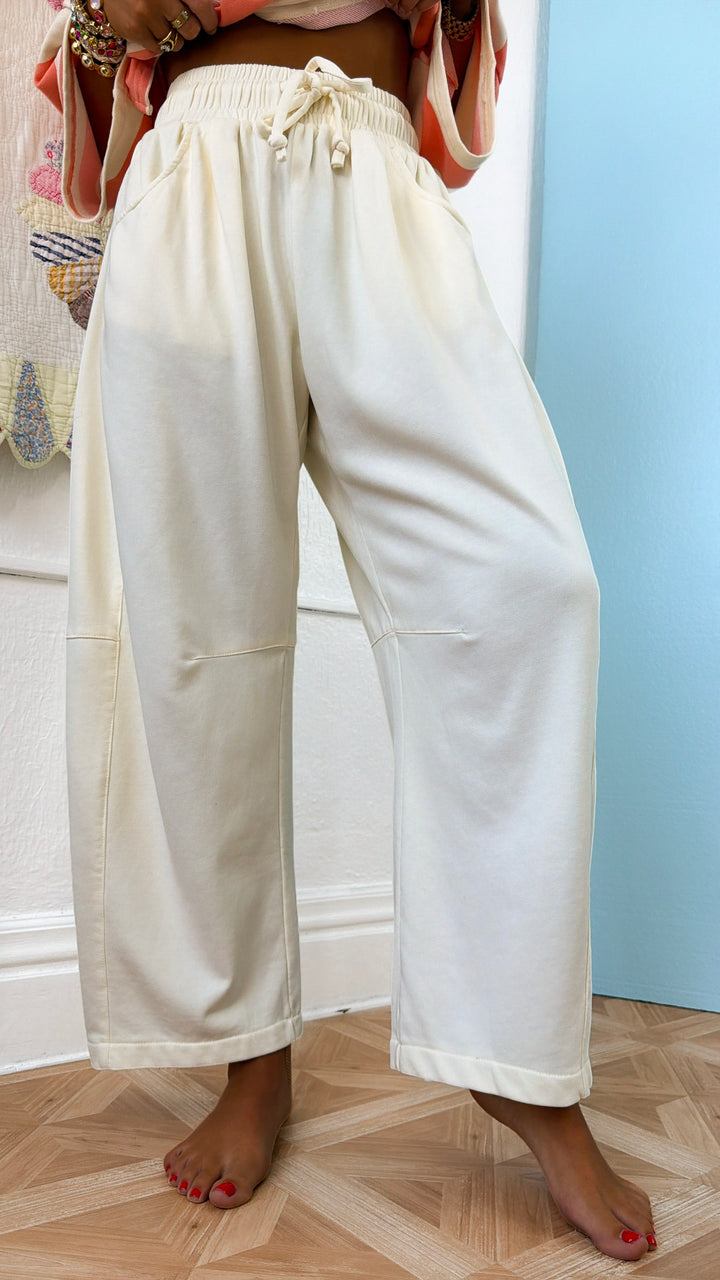 Classic Barrel Leg Sweatpants, Ivory
