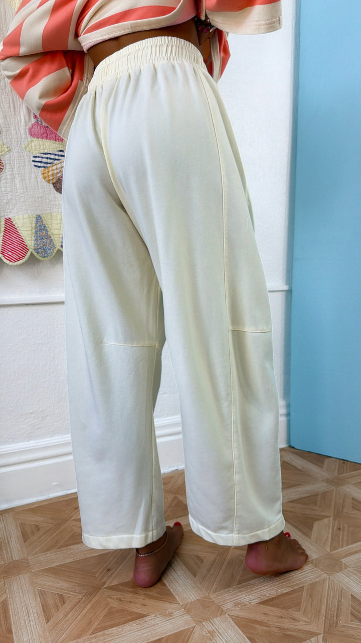 Classic Barrel Leg Sweatpants, Ivory