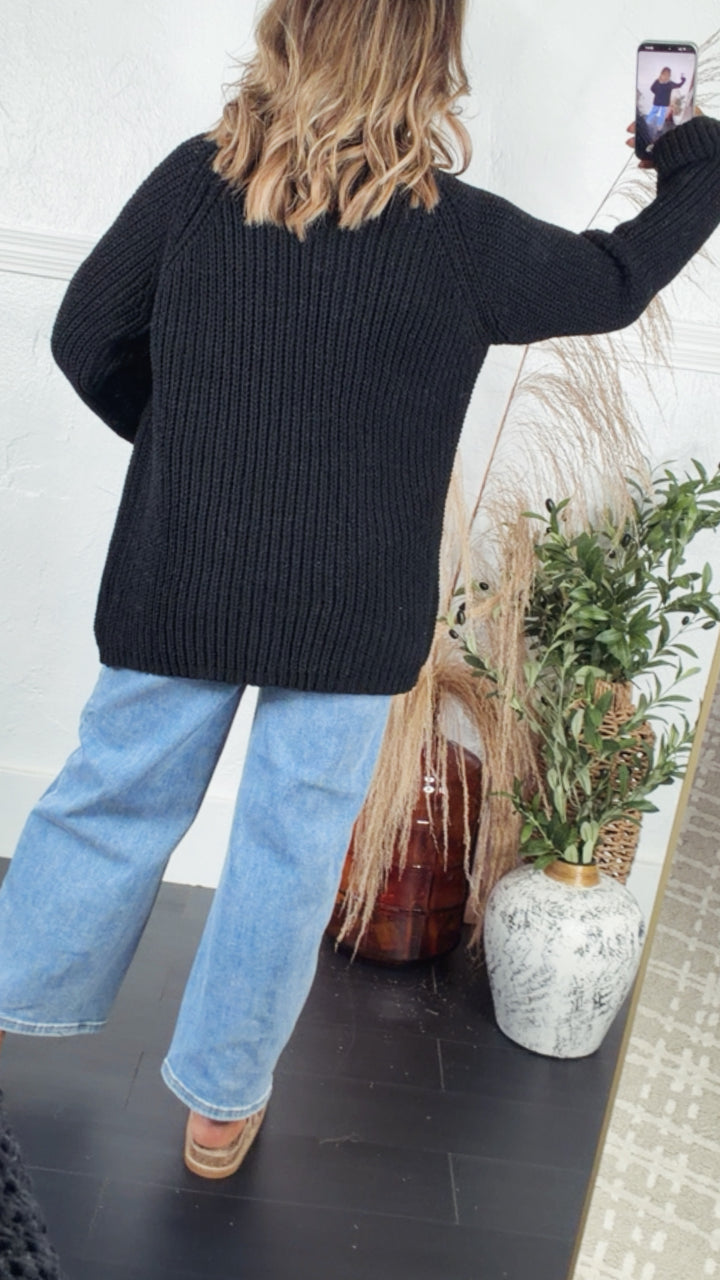 All Seasons Knit Cardigan, Black