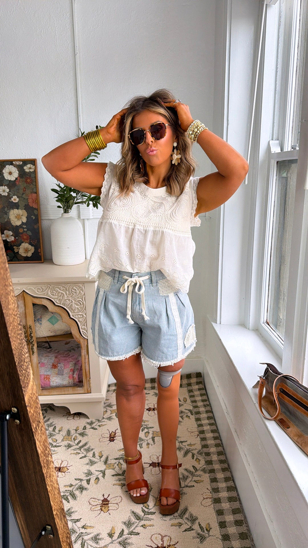 Spring Latte Textured Top, Natural