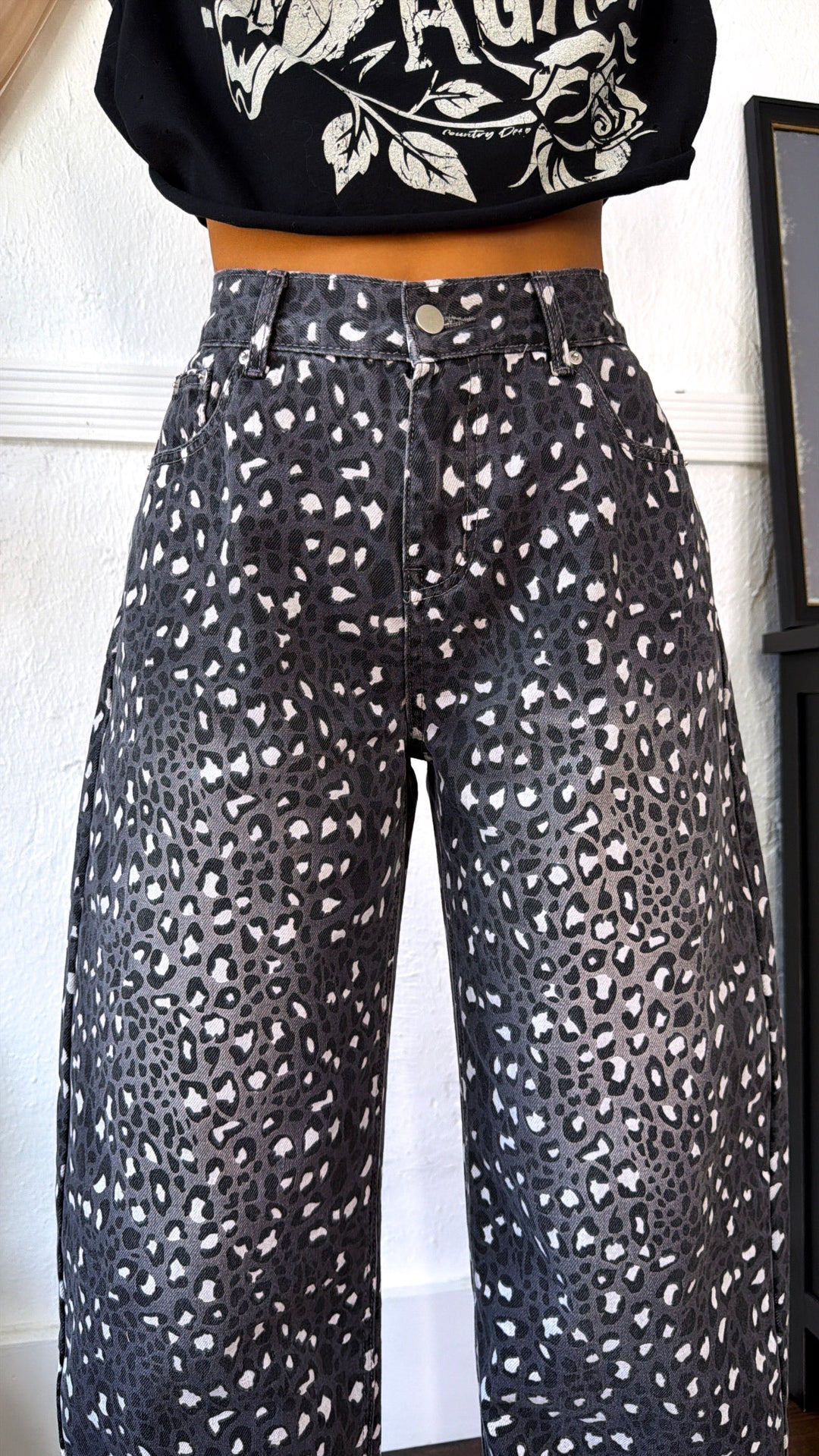 Edge Up Denim Pant, Leopard