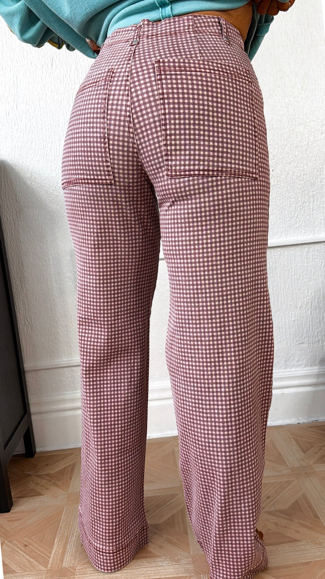 Twill Pintuck Straight Leg Pant, Brown/Cream