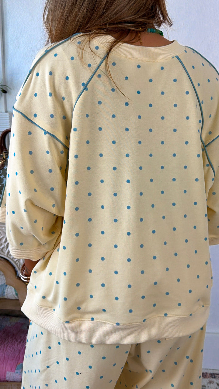 Mini Dot Top, Butter Yellow/ Lt. Blue