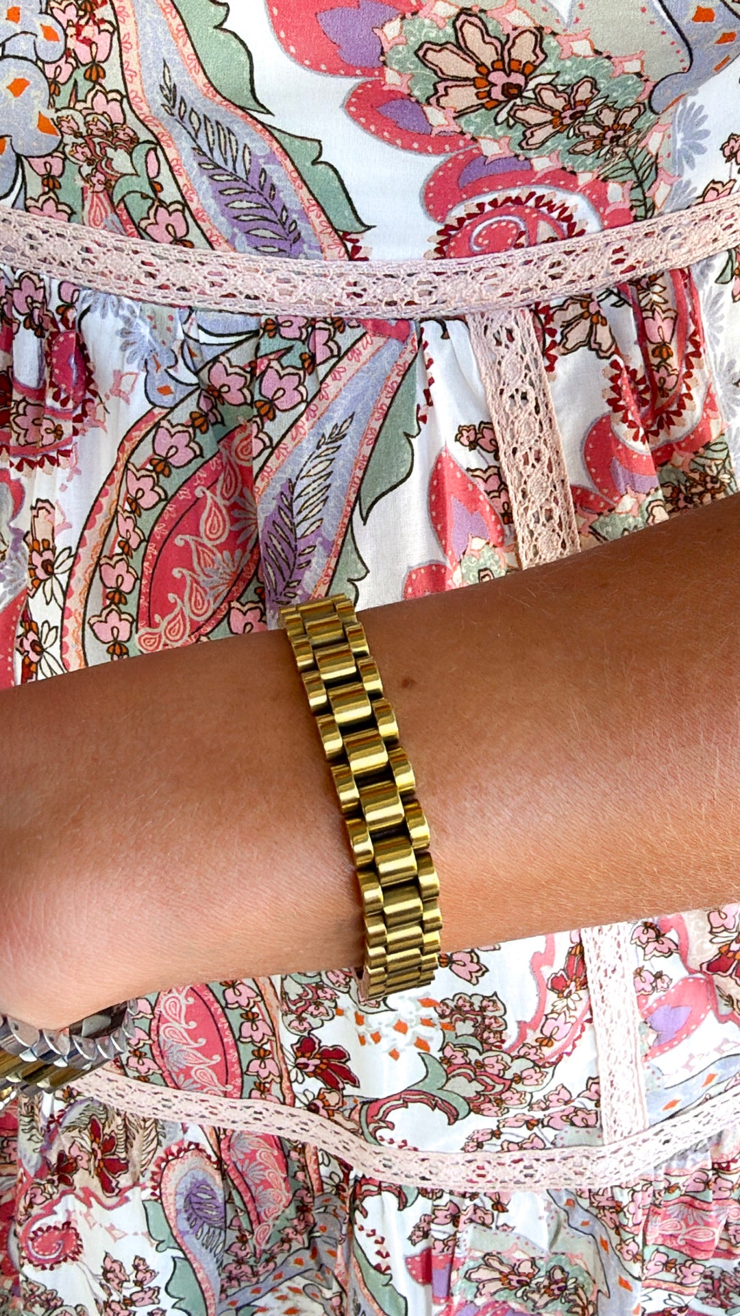 Thin Watch Band Bracelet, Gold