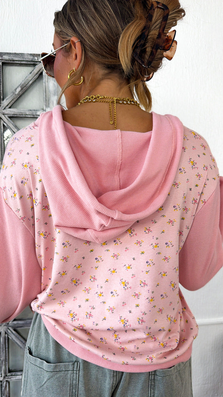 Memory Lane Zip Up, Pink Multi