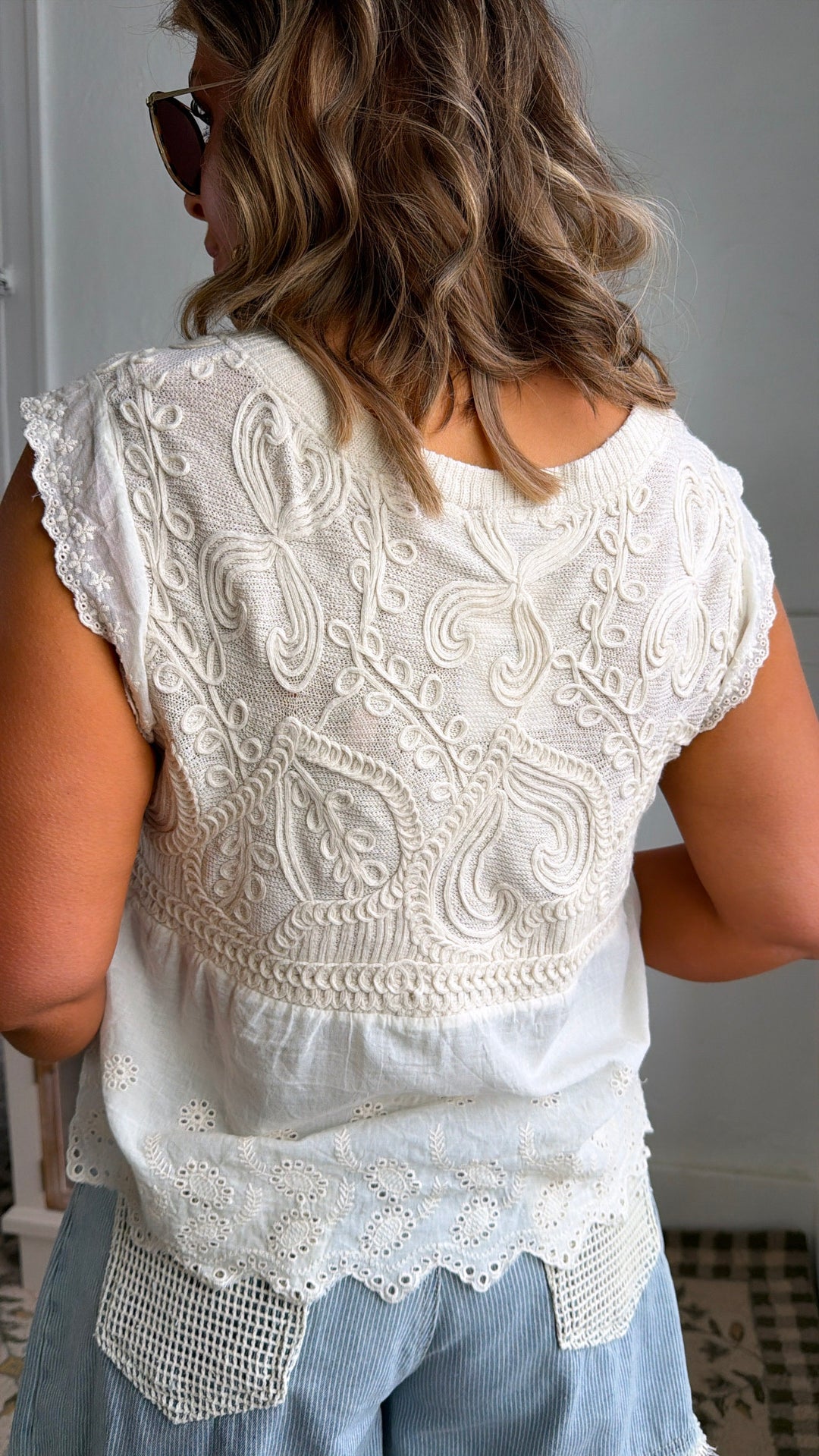 Spring Latte Textured Top, Natural