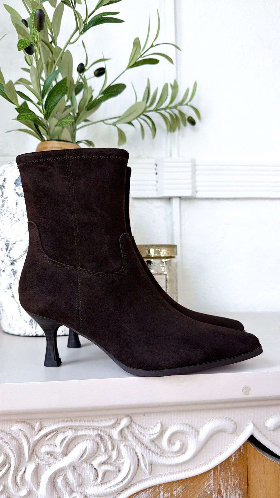The Classic Heeled Bootie, Espresso