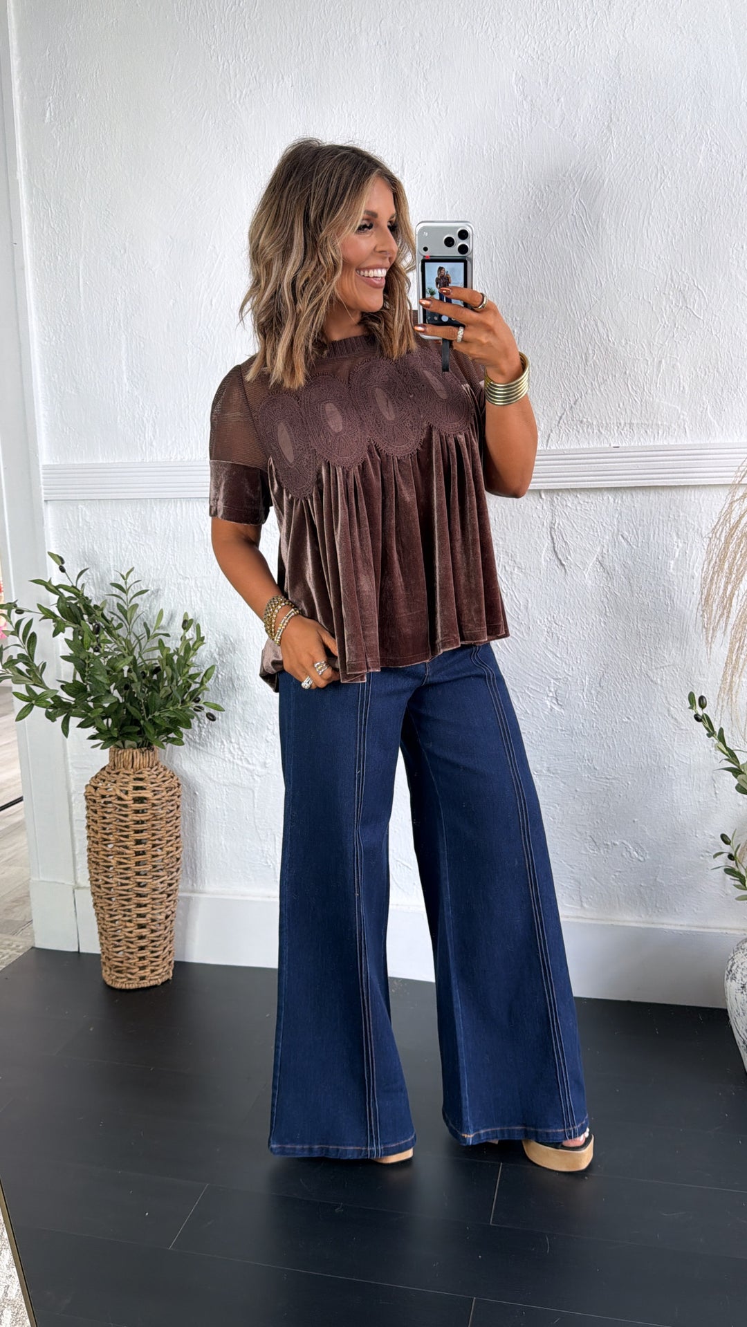 Roasted Honey Blouse, Chocolate brown