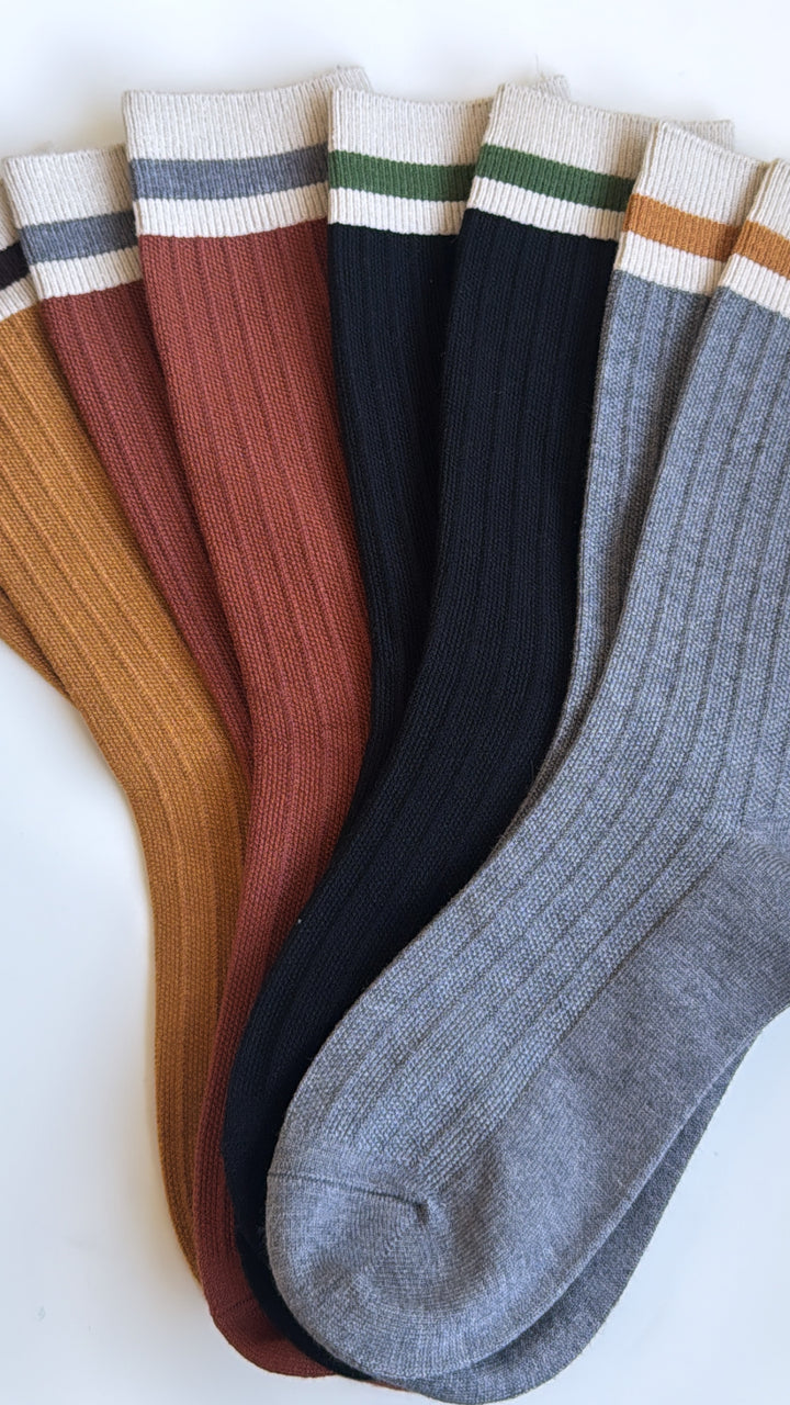 Colorblock Socks, Grey