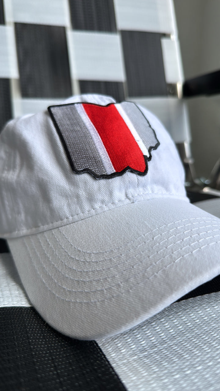 Ohio Patch Ball Hat, White