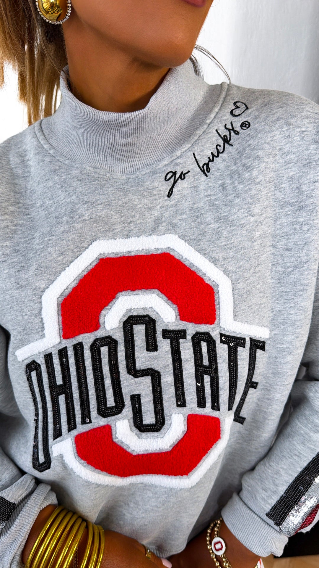 All State Mock Neck Sweatshirt, Grey