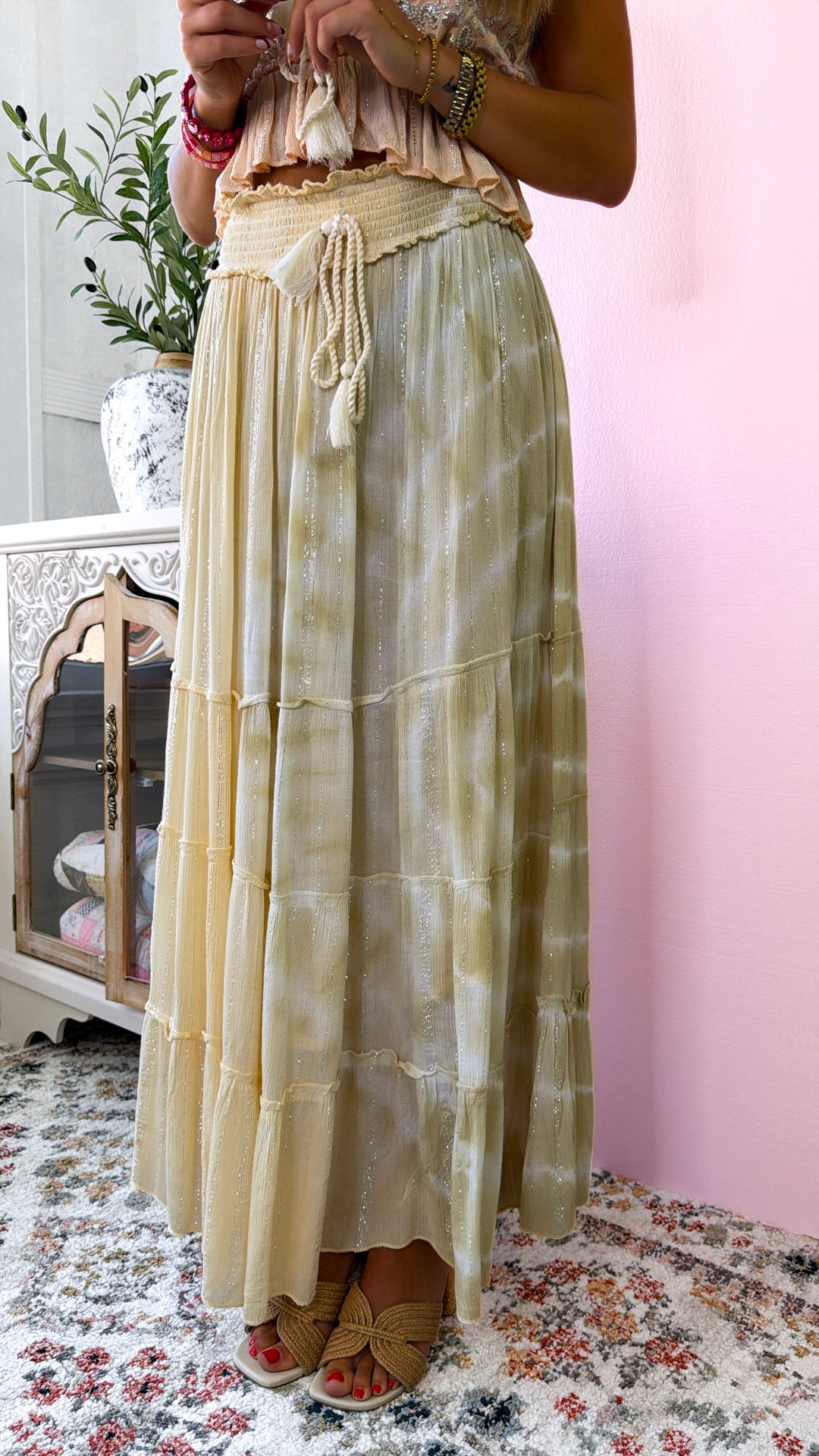 Sunny Harvest Hue Skirt, Coral Haze Multi
