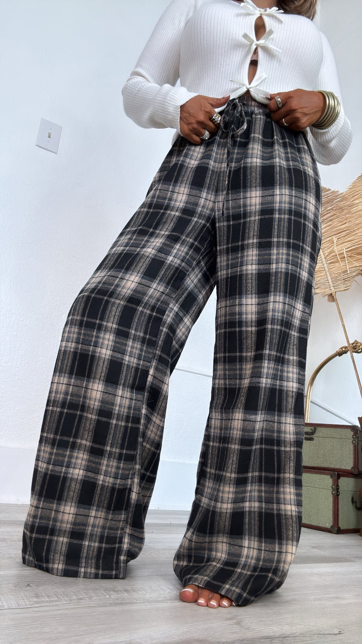 Soft Hazelnut Plaid Pants