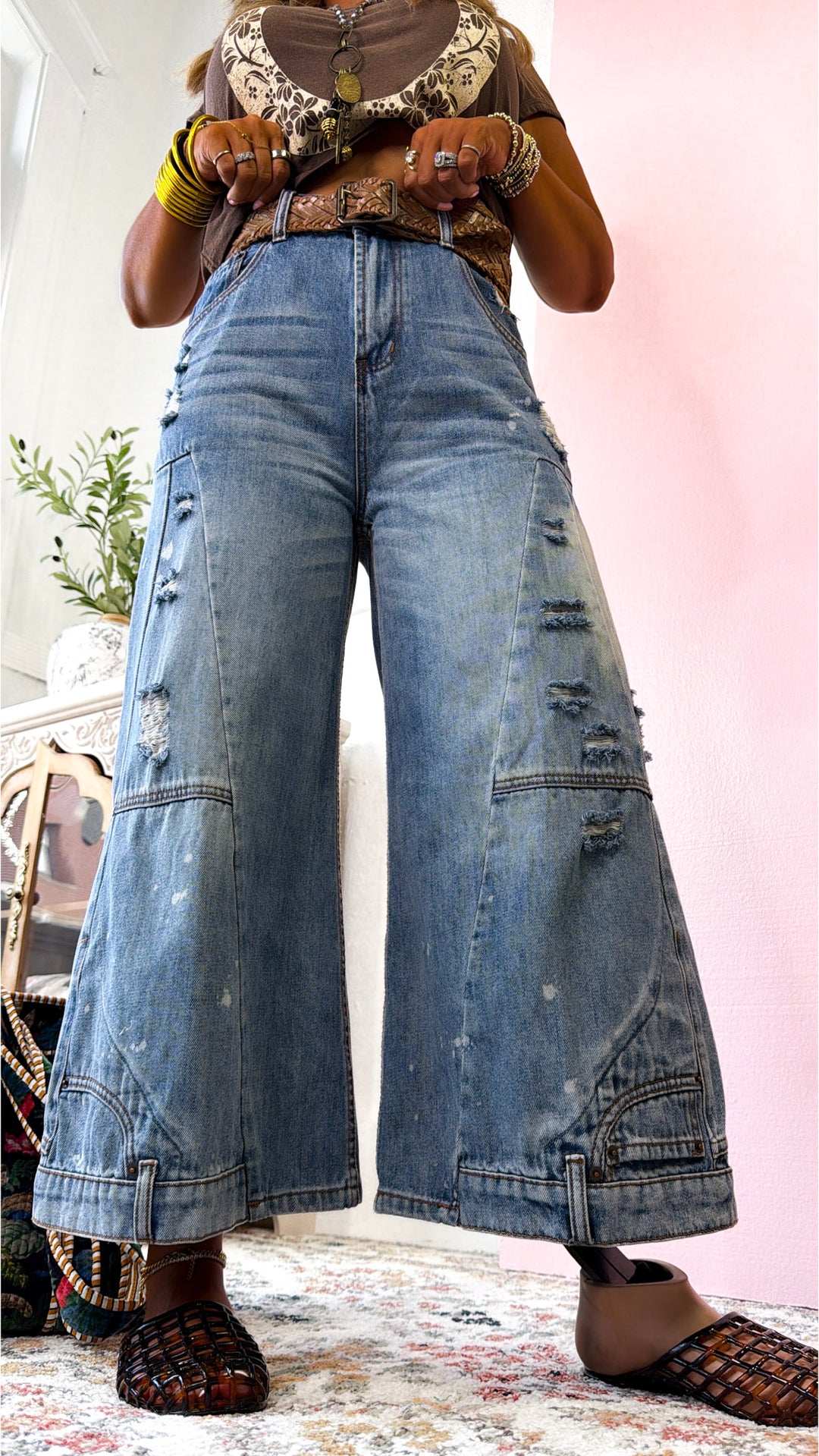 Wild Washed Denim Pants, Denim