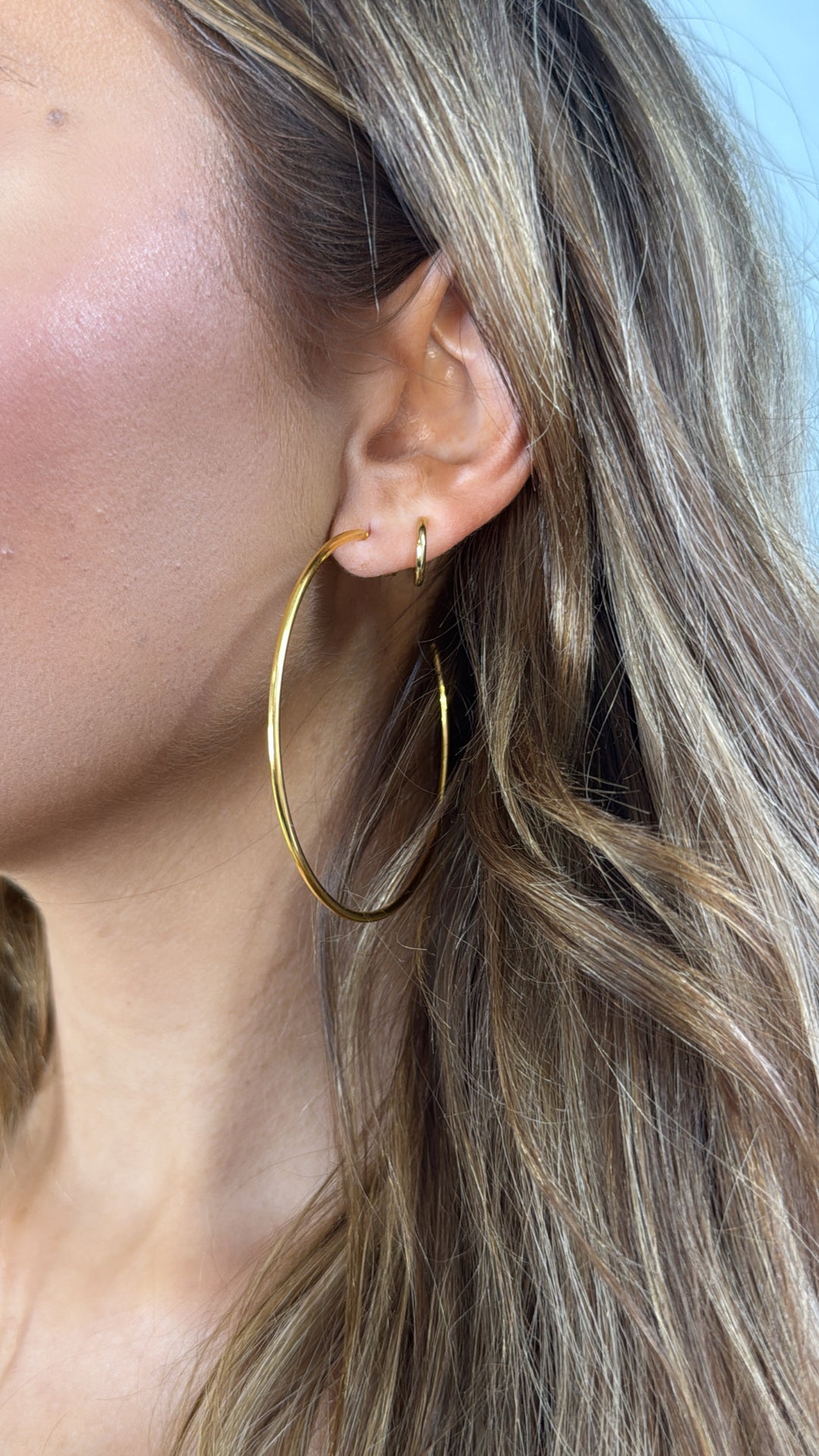 Thin Large Hoop Earring