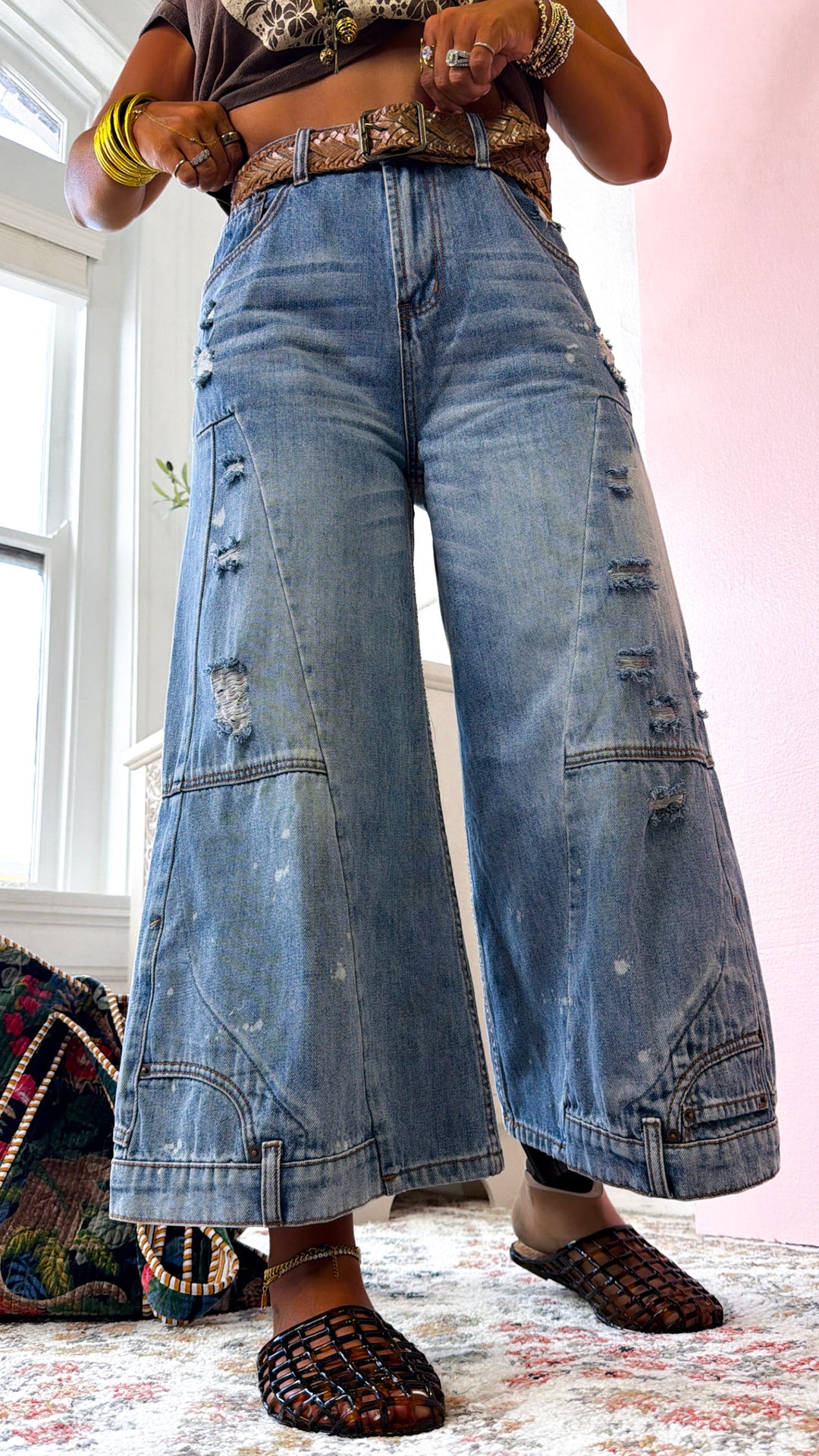 Wild Washed Denim Pants, Denim