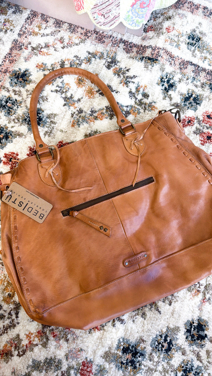 Rockaway Leather Tote, Tan Rustic