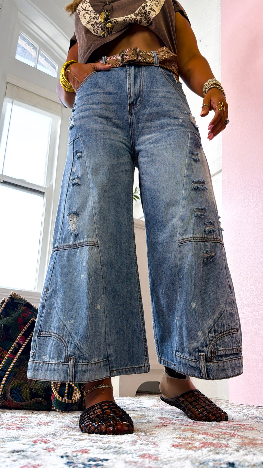 Wild Washed Denim Pants, Denim