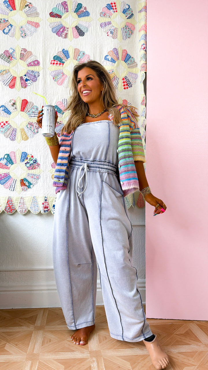 City Limits Strapless Jumpsuit, Cloud Denim