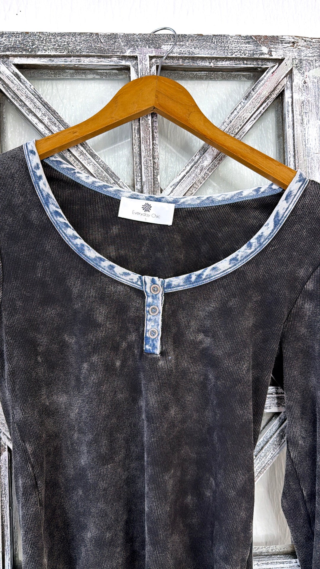 Washed Edge Long Sleeve, Washed Black