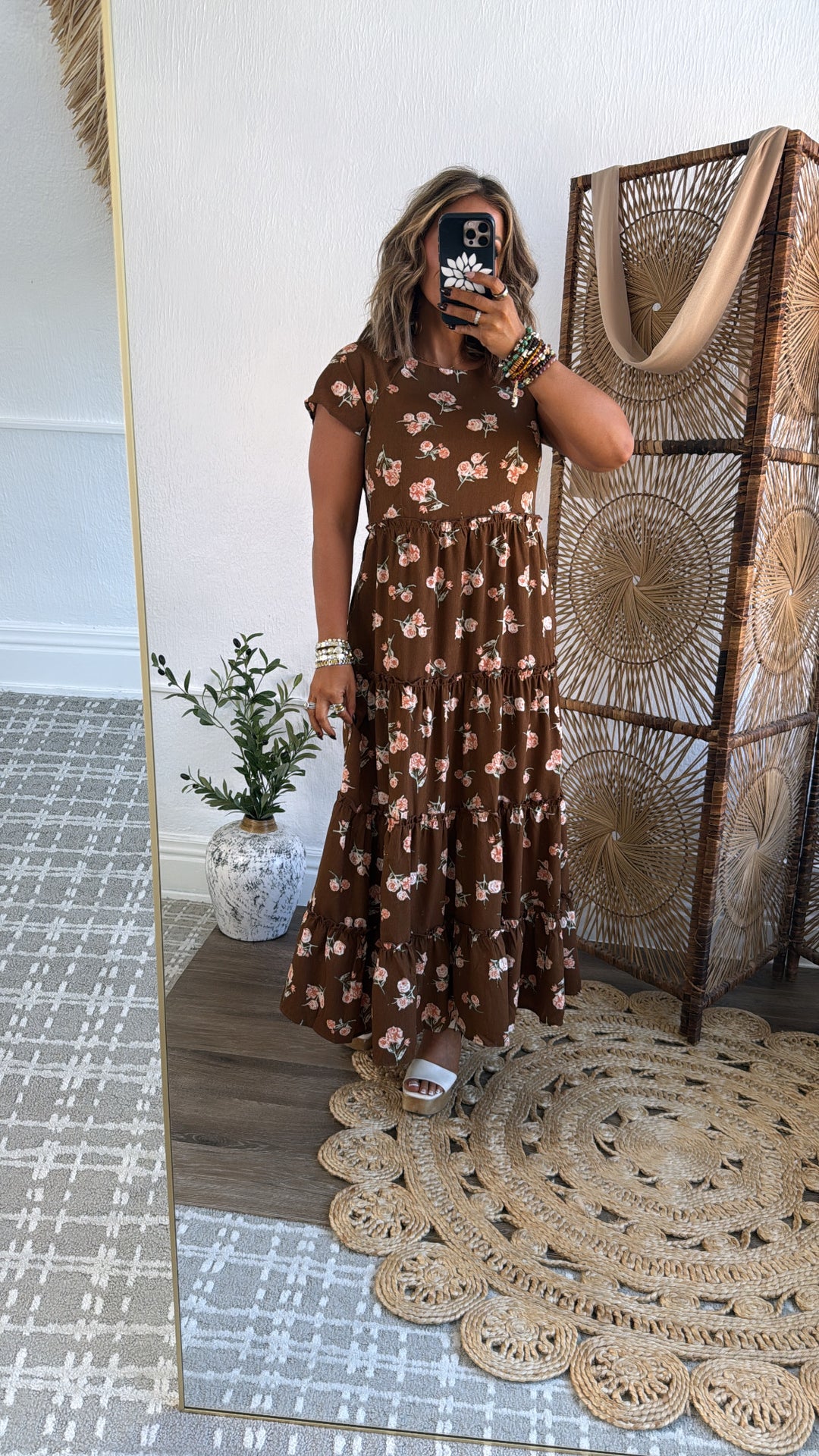 Autumn Ease Maxi Dress, Brown