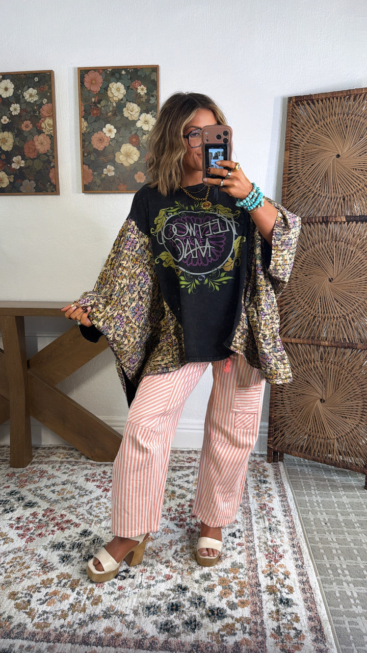 Silver Springs Poncho Top, Black