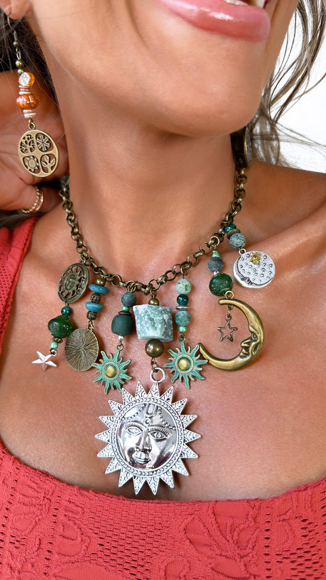 Day & Night Bronze Charmed Necklace