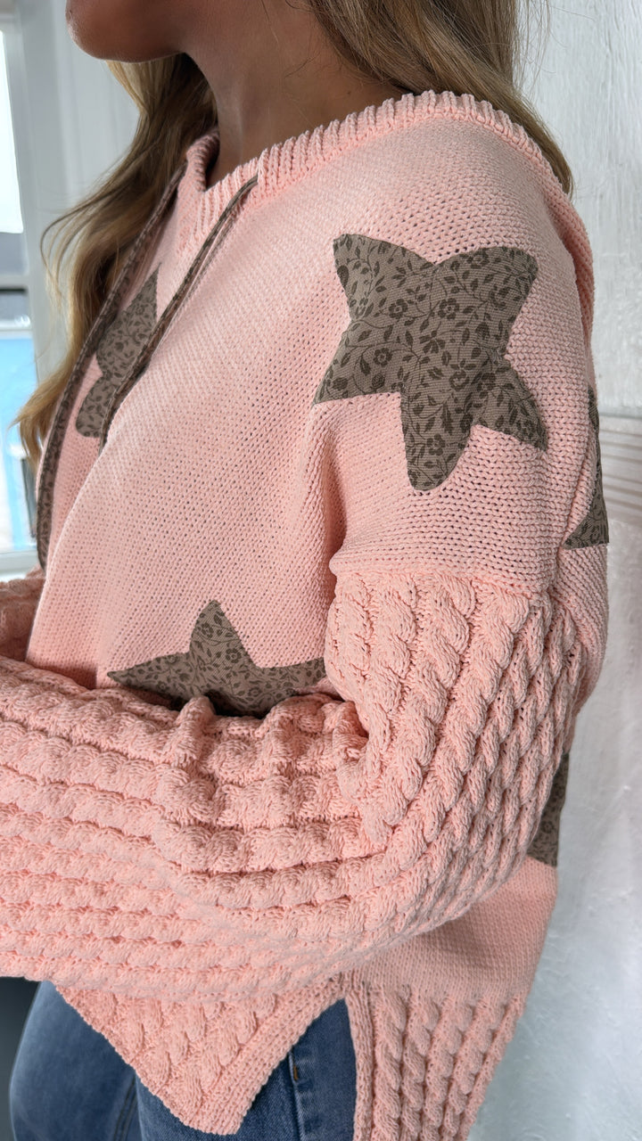 DOORBUSTER: POL Spotlight Star Pullover, Peach