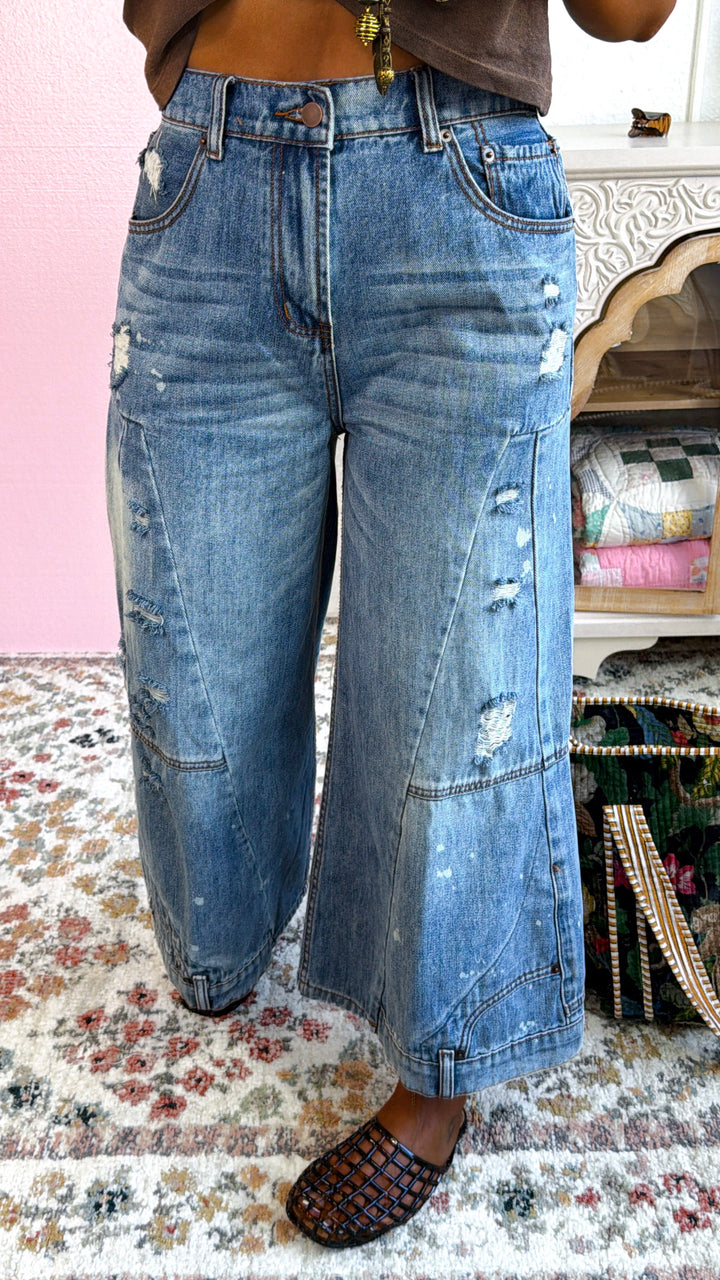 Wild Washed Denim Pants, Denim