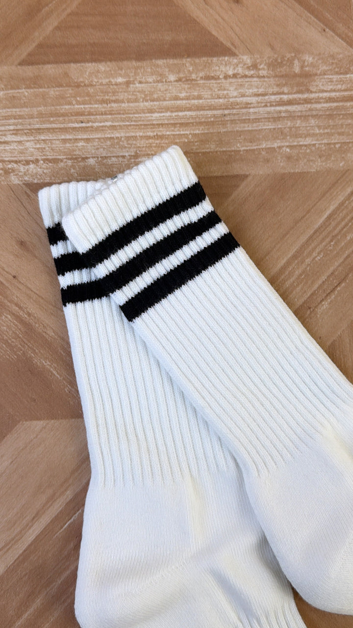 Classic Stripe Sock, White/Black