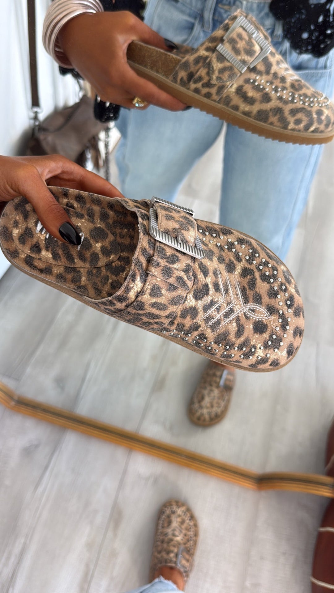 Joleen Studded Clog, Leopard