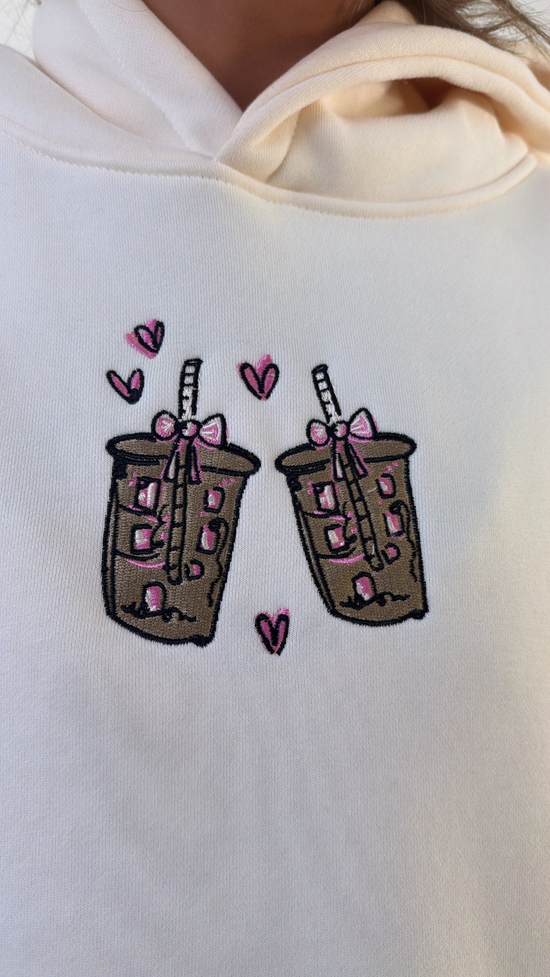 Happy Camp3r: Latte Lover Hoodie, Cream