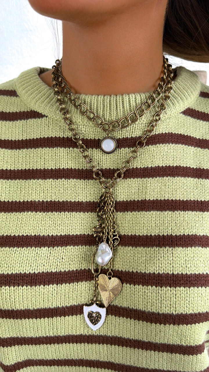 Layered Heart Chain Necklace
