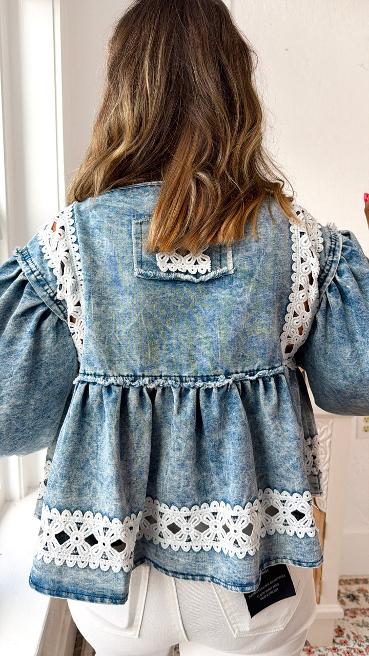 Ocean Stripe Blouse, Denim