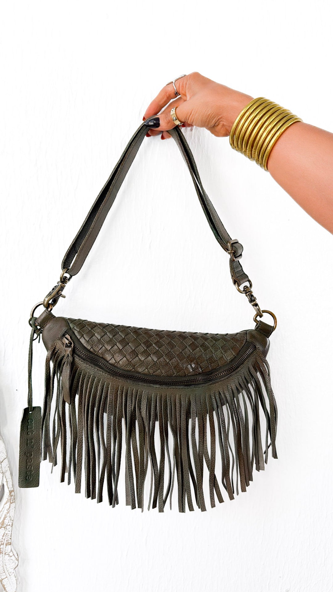 Revival Fringe Fanny Pack, Boho Emerald