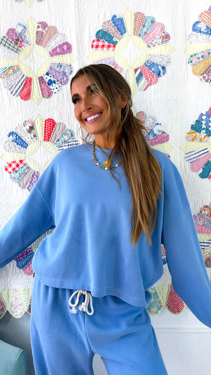 Easy Breezy Knit Two Piece Set, Coastal