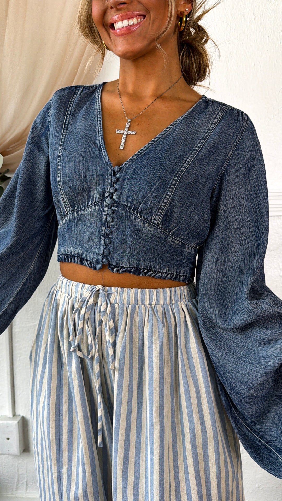Crossroads Top, Dk Denim