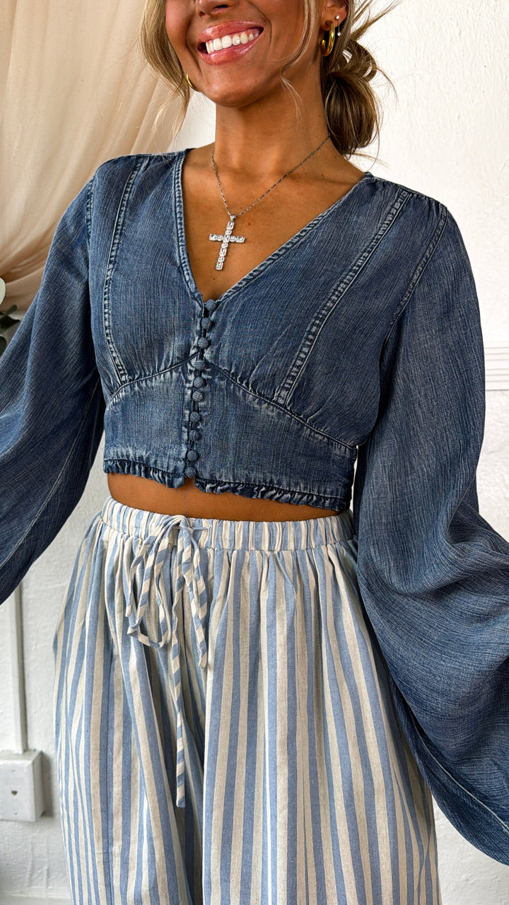 Crossroads Top, Dk Denim
