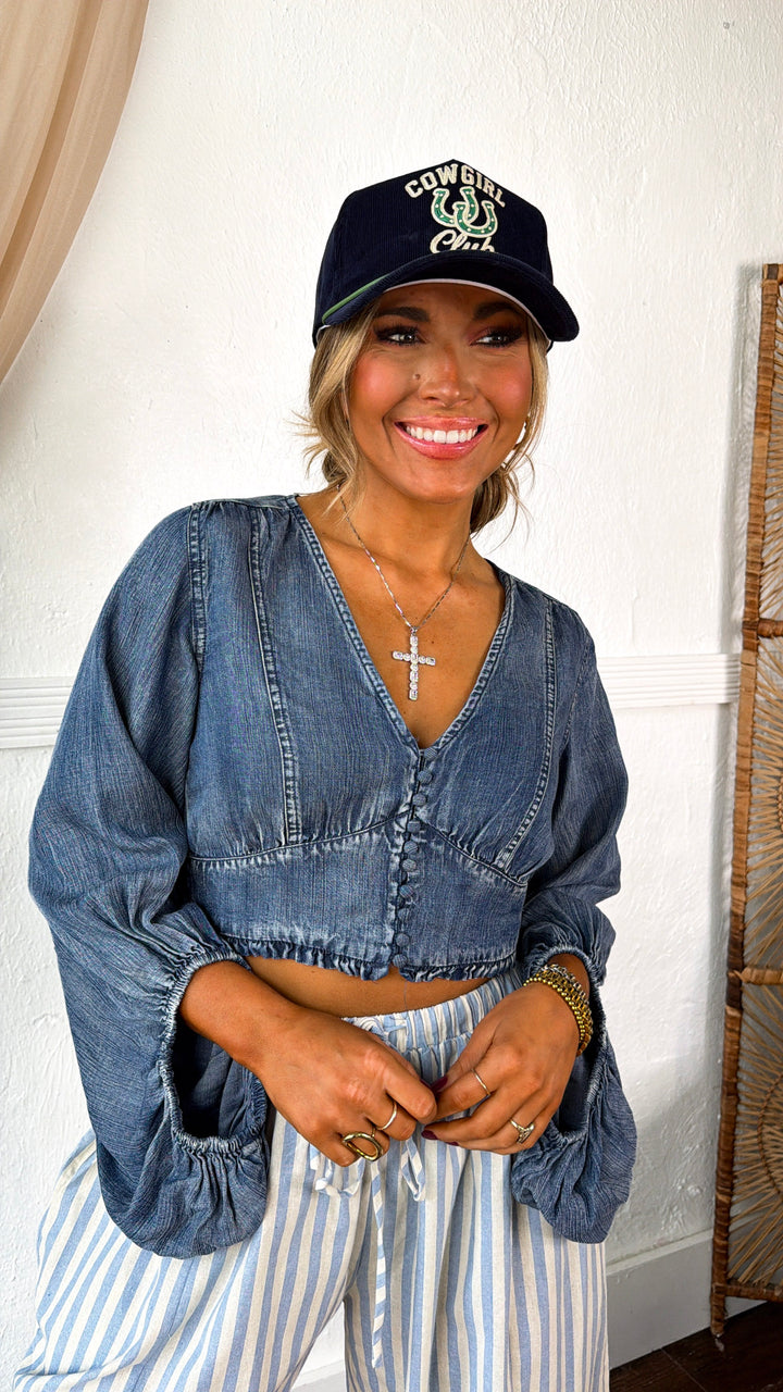 Crossroads Top, Dk Denim