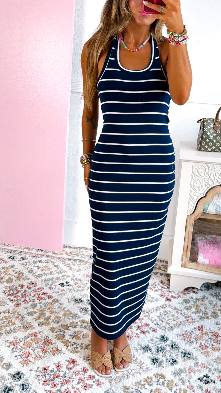 Midnight Skies Halter Dress, Navy