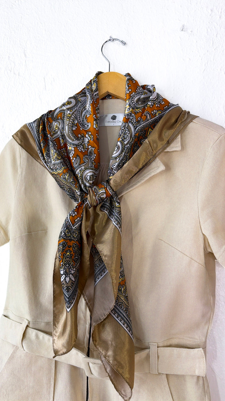Multi Paisley Bandana, Lt.Brown/ Orange