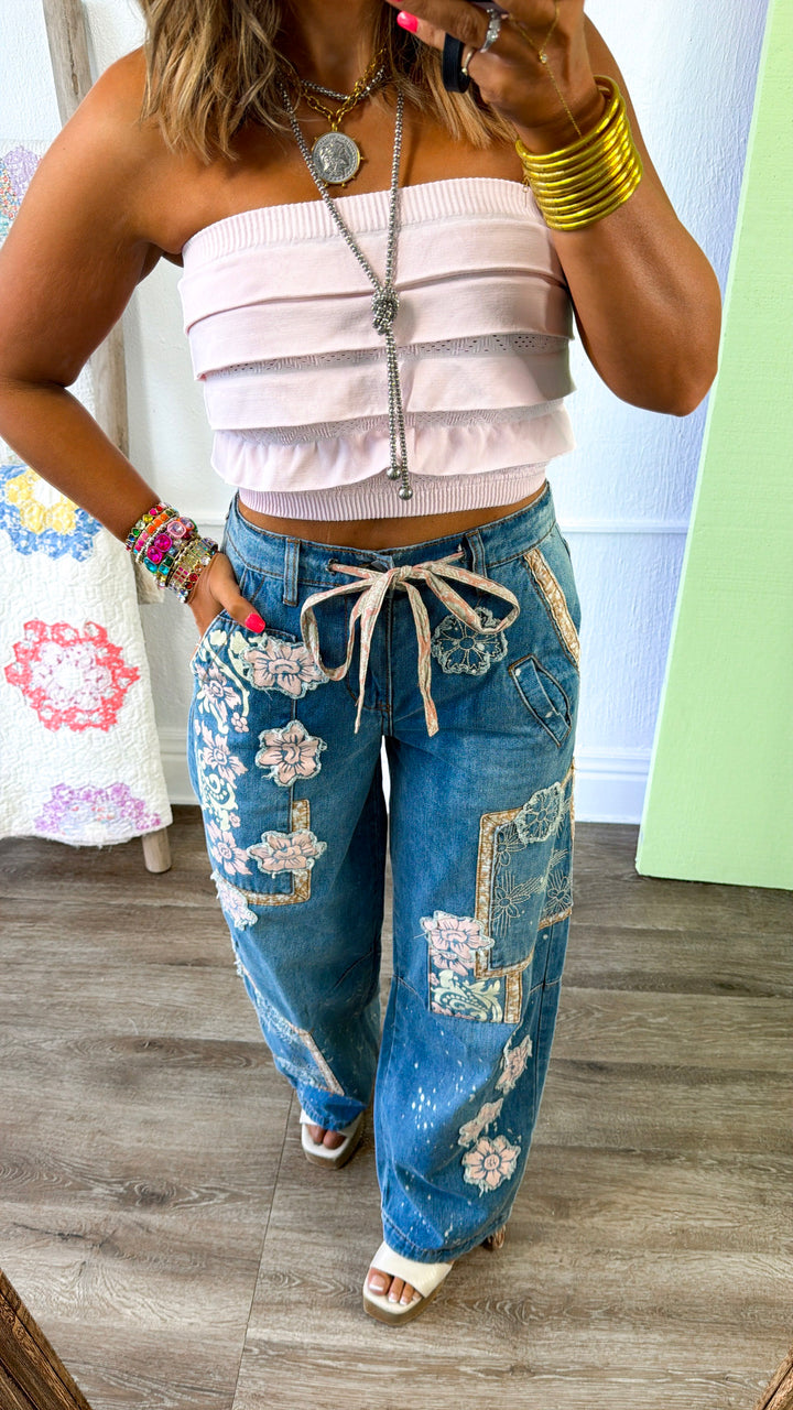 Layered Ruffled Tube Top, Icy Pink