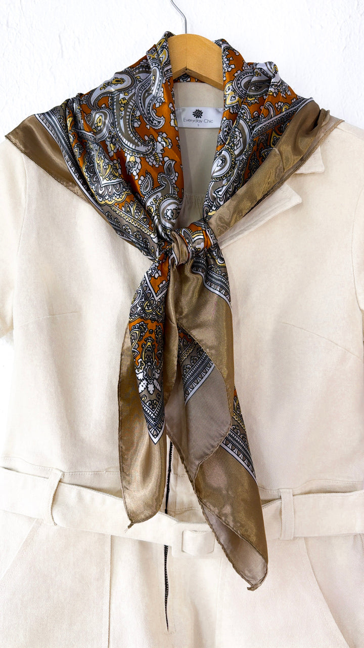 Multi Paisley Bandana, Lt.Brown/ Orange