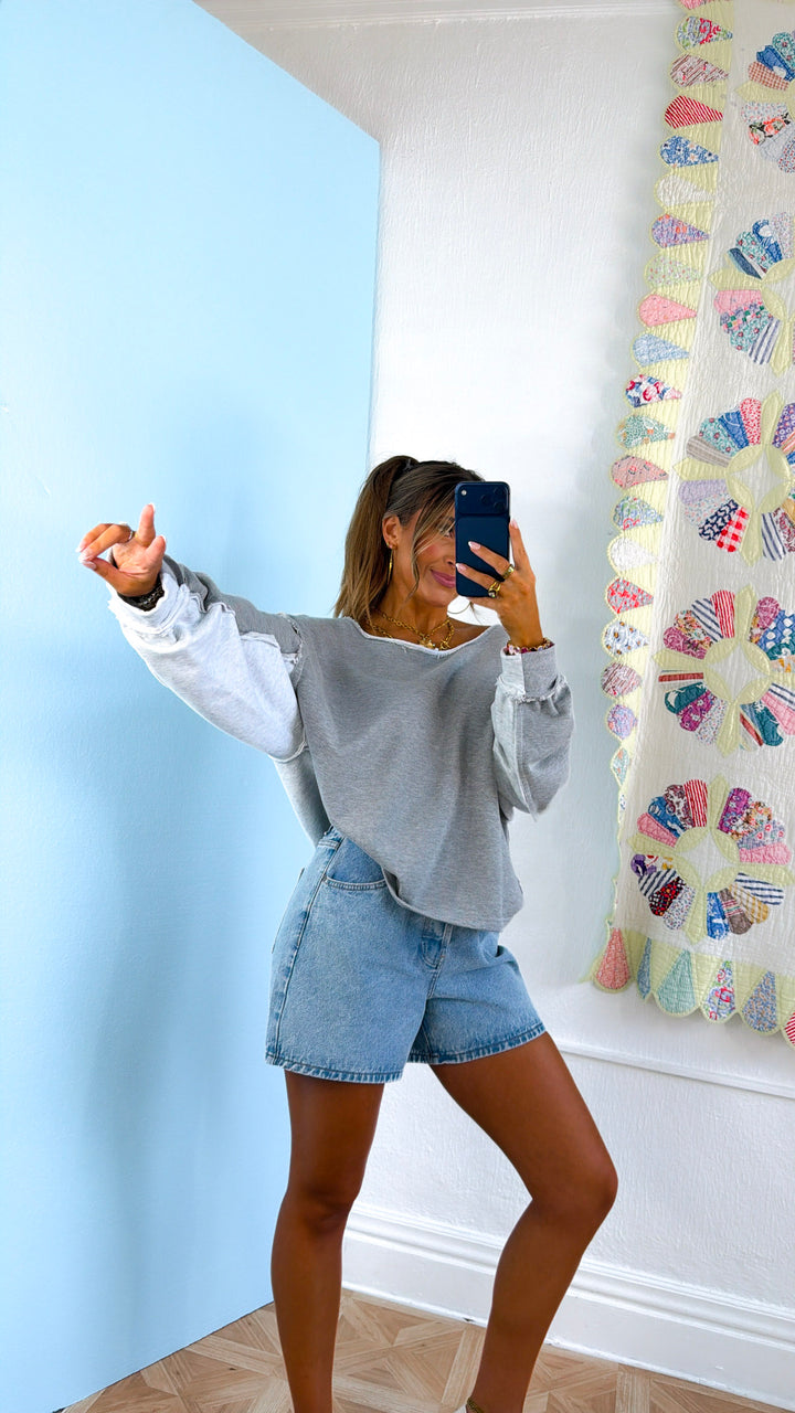Something Simple Off The Shoulder Top, H.Grey
