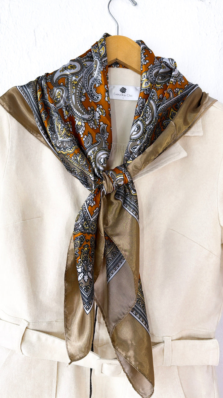 Multi Paisley Bandana, Lt.Brown/ Orange