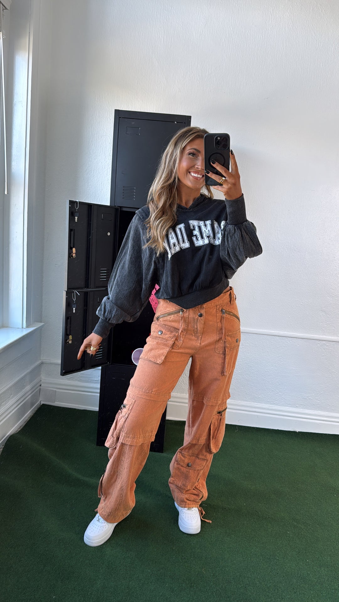 Mineral Wash Gameday Hoodie, Black