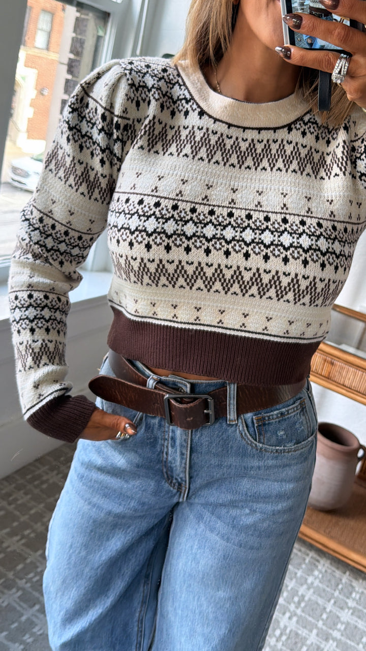 Maple Mist Sweater, Brown Multi