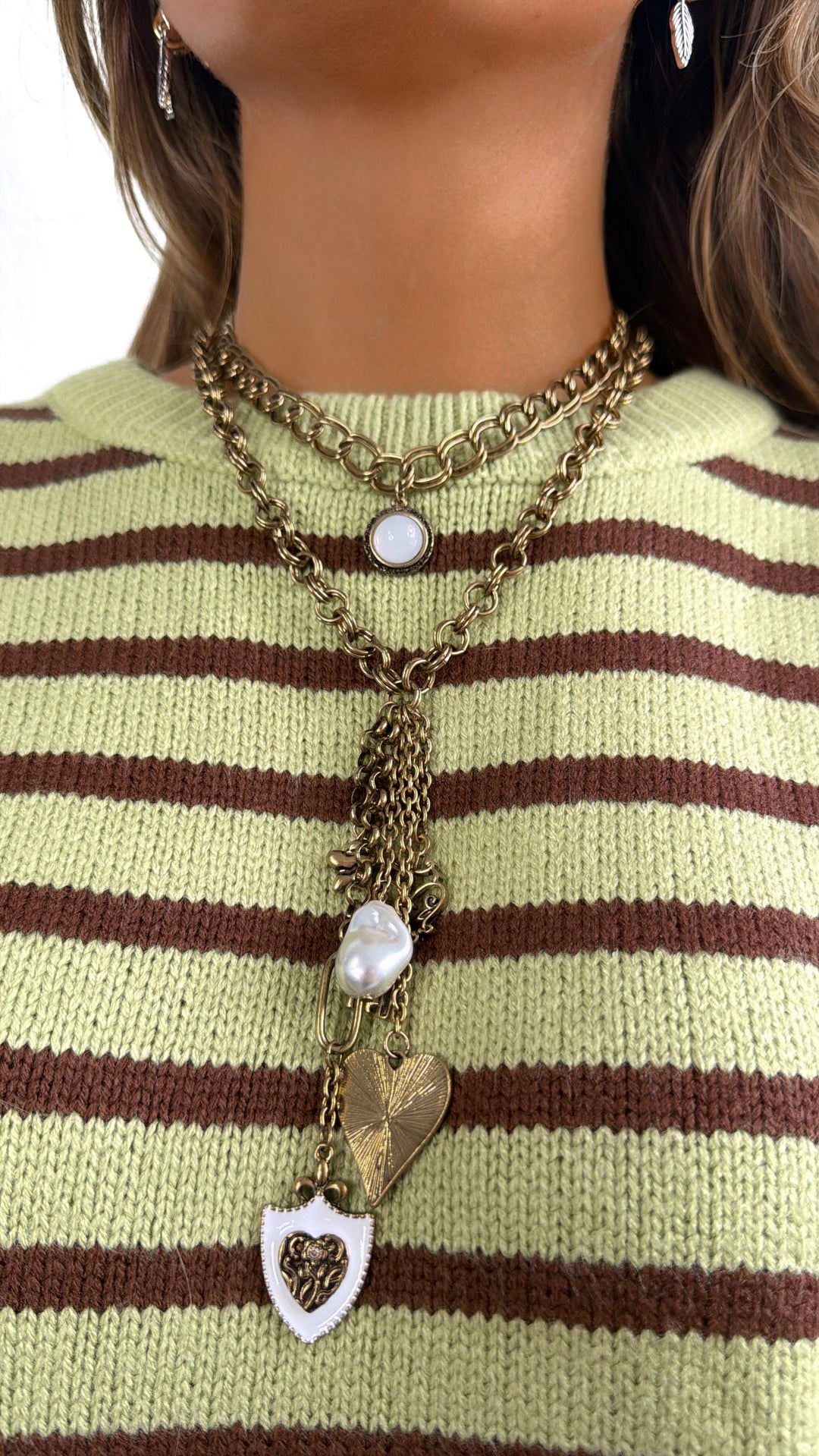 Layered Heart Chain Necklace