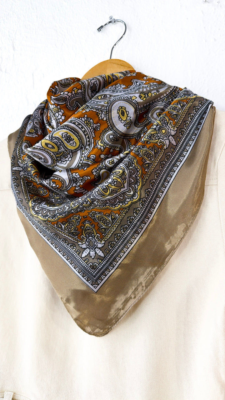 Multi Paisley Bandana, Lt.Brown/ Orange